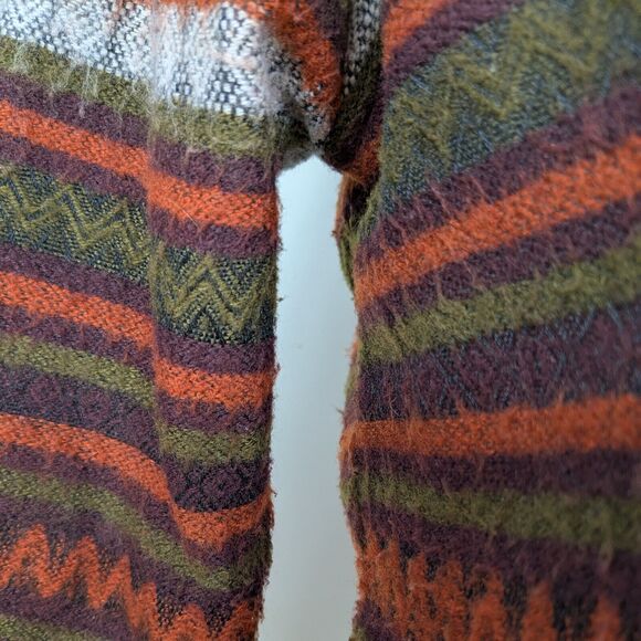 Vintage Corduroy Wool Jacket Topper PM Brown Orange 90s Boho Art Western Floral - Picture 11 of 11